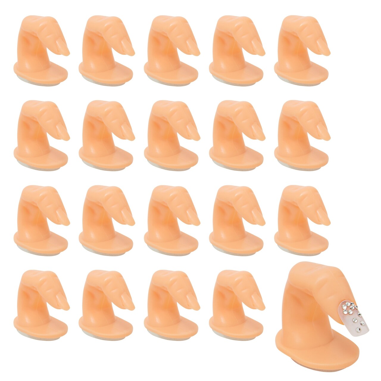 20 Pack Fake Practice Fingers for Acrylic Nails, Manicures, Press Ons, Beauty Salons